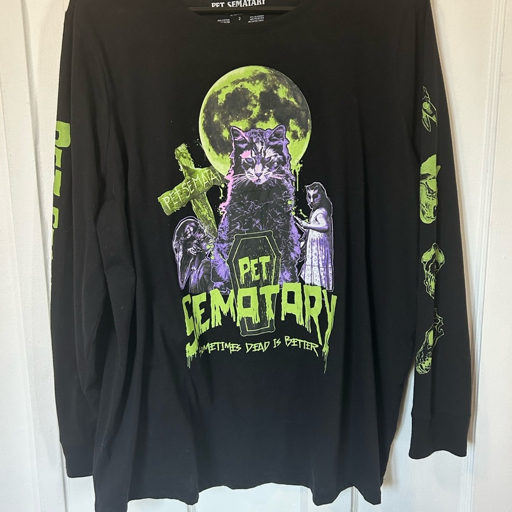 Black Long Sleeve pet sematary Shirt large
